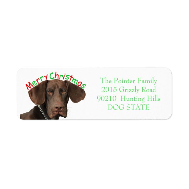 Glossy Grizzly Holiday Address Label (Front)