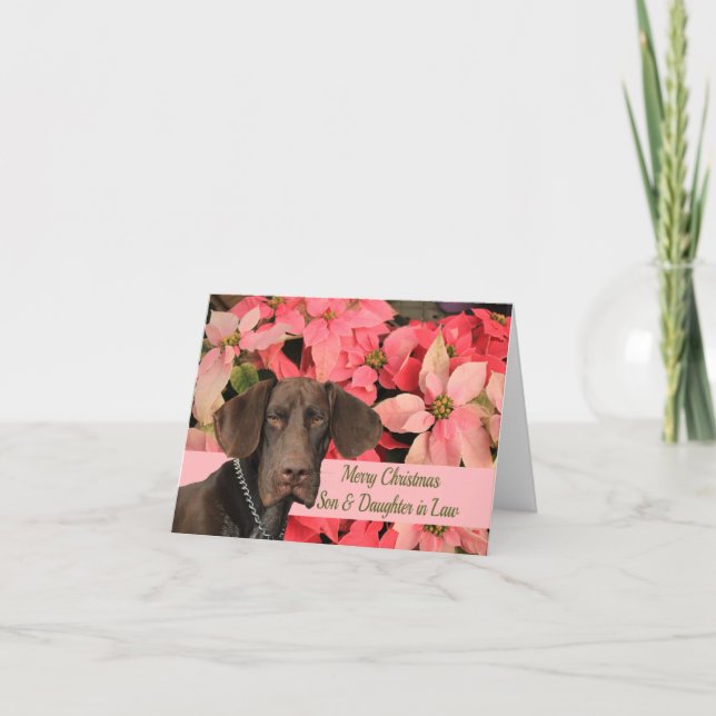 Glossy Grizzly Son & Daughter in Law Merry Christm Holiday Card (Front)