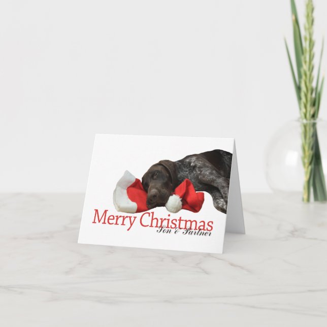Glossy Grizzly Son & Partner Merry Christmas Holiday Card (Front)