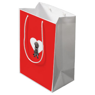 Glossy Grizzly Valentine's Puppy Love Medium Gift Bag