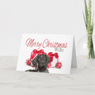 Glossy Grizzly Wife Merry Christmas Holiday Card