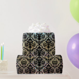 Glossy Halleesham Elegant Large Damask  15 ft Wrapping Paper