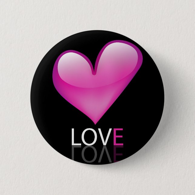 Glossy heart 2 inch round button (Front)