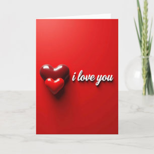 Glossy Hearts I Love You Card