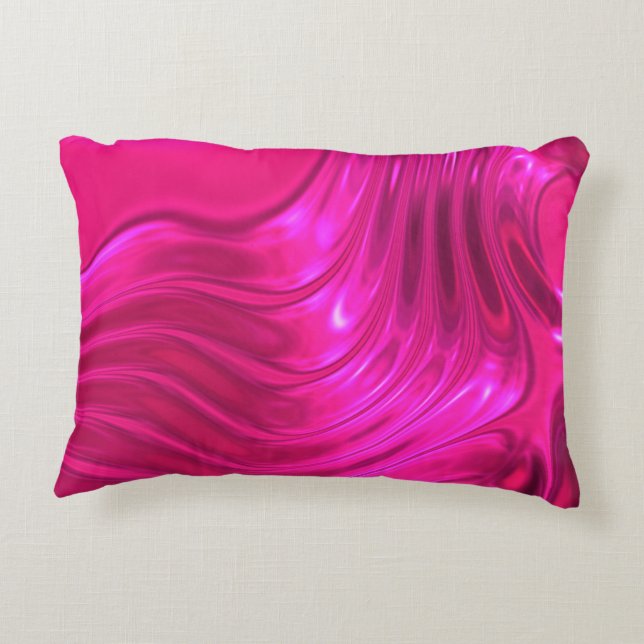 Glossy Hollywood Cerise Super Pink Accent Pillow (Back)