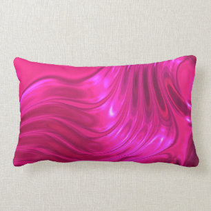 Glossy Hollywood Cerise Super Pink Lumbar Pillow