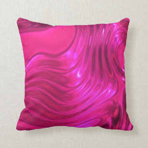 Glossy Hollywood Cerise Super Pink Throw Pillow