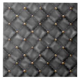 Glossy Leather Texture with Gold Pearls Tile