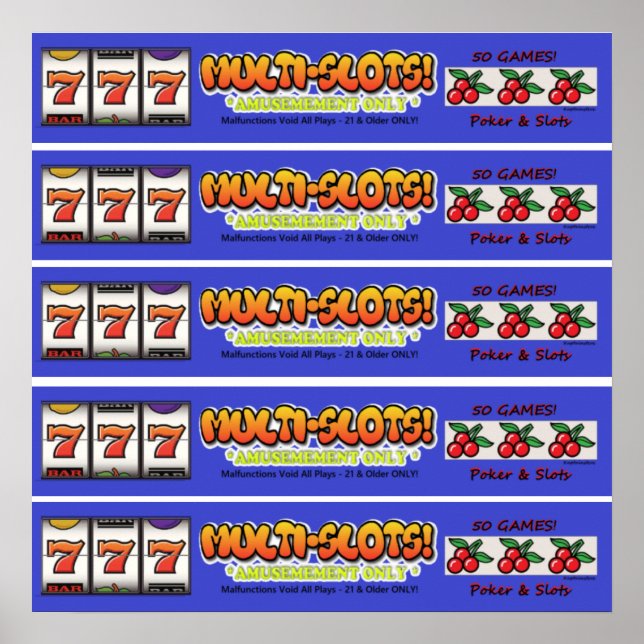 Glossy Multi-Slots Bartop Slot Arcade Marquee Poster (Front)