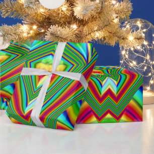 GLOSSY ~ Multicolored Fractal ~ Christmas Wrapping Paper