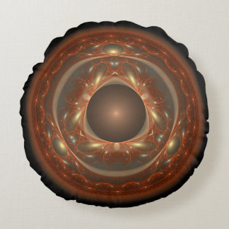 Glossy ornate fairy fractal ornament round pillow