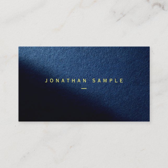 Glossy Paper Blue Luxury Your Custom Text Here Business Card (Front)