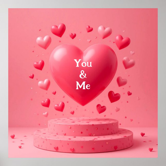 💗 Glossy Pink Heart Wall Art For Romantic Decor  (Front)