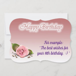 Glossy Populaire Rose carte d'anniversaire