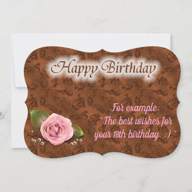 Glossy Populaire Rose carte d'anniversaire (Devant)