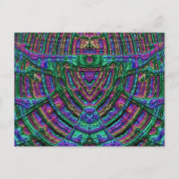Glossy Postcard 3D Green Blue Purple Zany