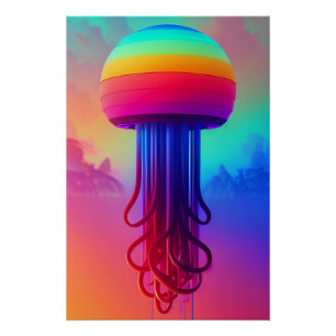 Glossy PosterJellyfish of the Sky Glossy Poster
