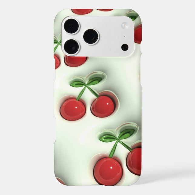 Glossy Red Cherries – 3D Aesthetic iPhone Case 🍒 (Verso)