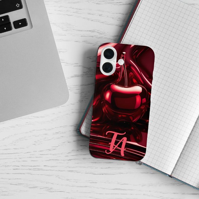 Glossy Red Cherry Monogram iPhone / iPad case (Creator Uploaded)
