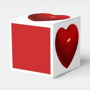 Glossy red heart favor box