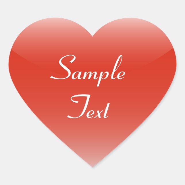 Glossy Red Heart Heart Sticker (Front)