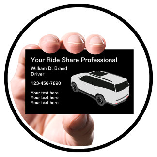 Glossy Ride Share Driver Business Cards