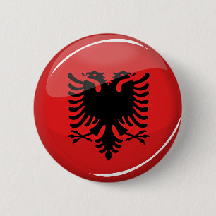 Glossy Round Albanian Flag 2 Inch Round Button