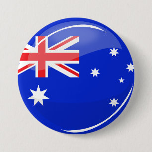 Glossy Round Australian Flag 3 Inch Round Button