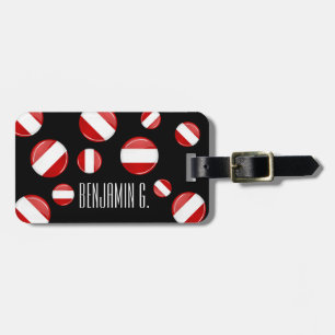 Glossy Round Austrian Flag Luggage Tag