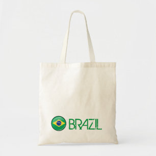 Glossy Round Brazilian Flag Tote Bag