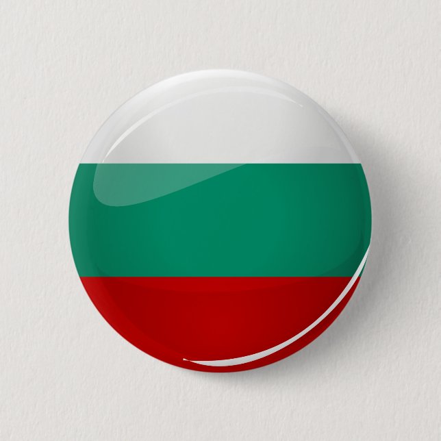 Glossy Round Bulgarian Flag 2 Inch Round Button (Front)