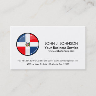 Glossy Round Dominican Republic Flag Business Card