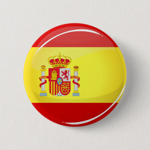 Glossy Round Flag of Spain 2 Inch Round Button