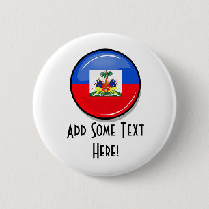 Glossy Round Haitian Flag 2 Inch Round Button