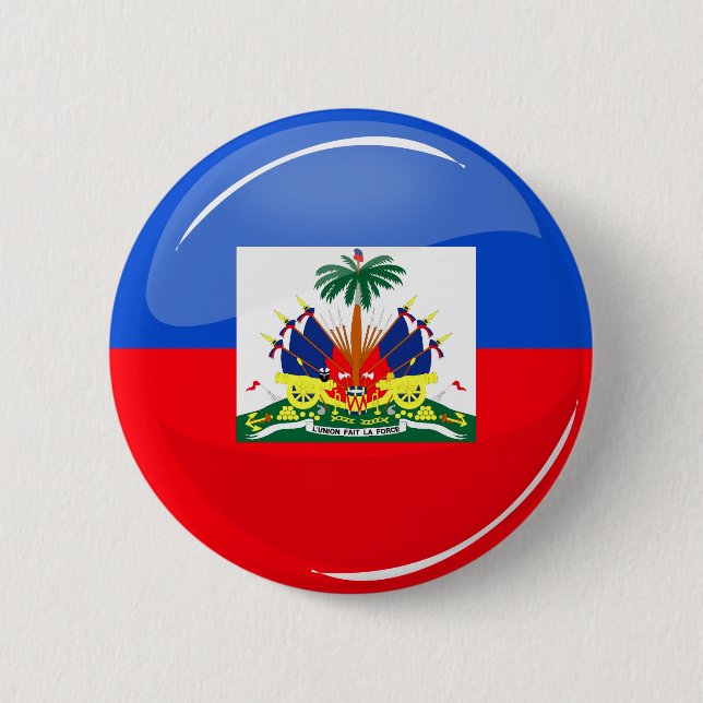 Glossy Round Haitian Flag 2 Inch Round Button (Front)