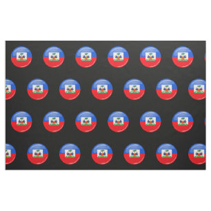 Glossy Round Haitian Flag Fabric
