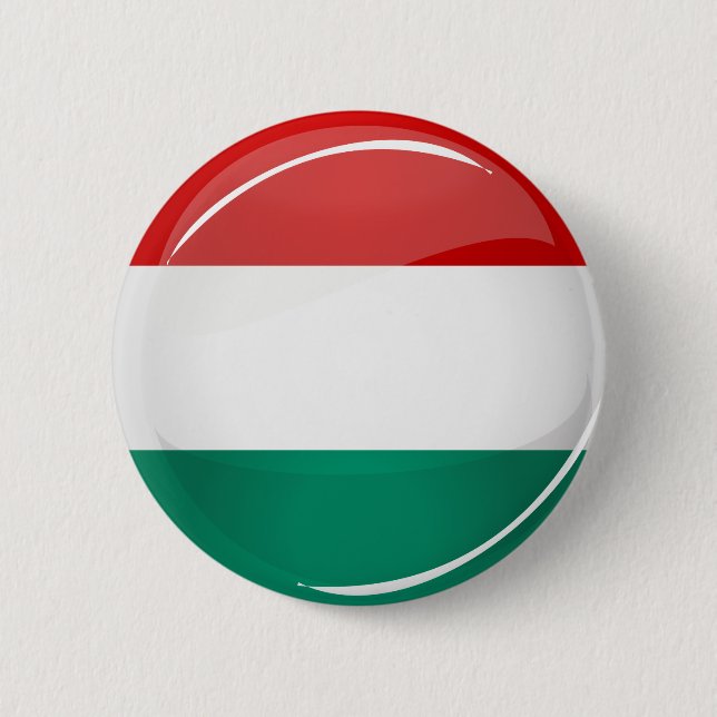 Glossy Round Hungarian Flag 2 Inch Round Button (Front)