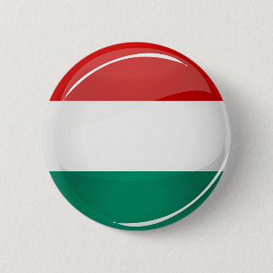 Glossy Round Hungarian Flag 2 Inch Round Button