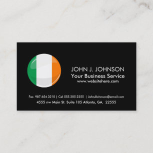 Glossy Round Irish Flag Business Card