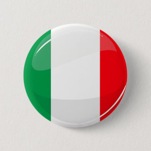 Glossy Round Italian Flag 2 Inch Round Button