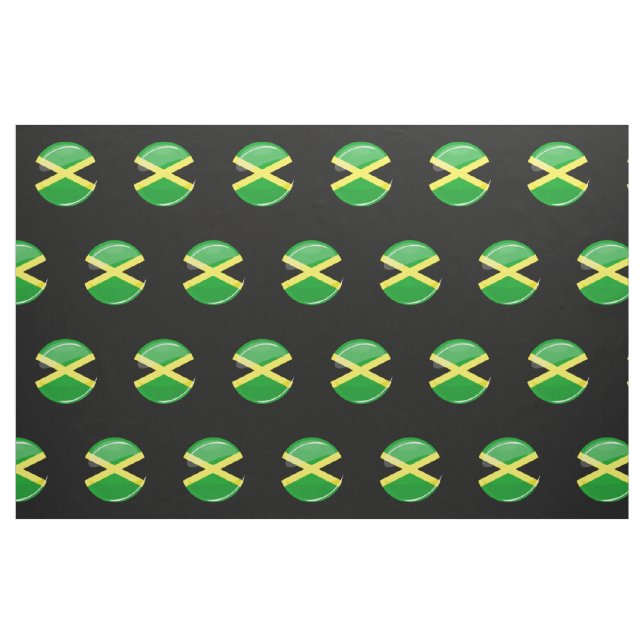Glossy Round Jamaican Flag Fabric (Fat Quarter)