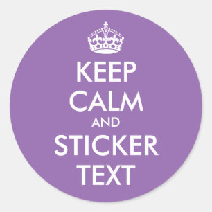 Glossy round keep calm and carry on stickers