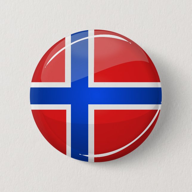 Glossy Round Norway Flag 2 Inch Round Button (Front)