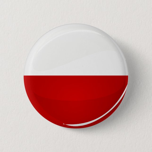 Glossy Round Polish Flag 2 Inch Round Button (Front)