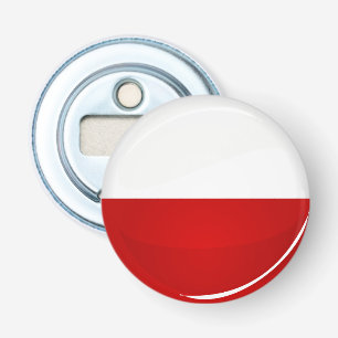 Glossy Round Polish Flag Bottle Opener
