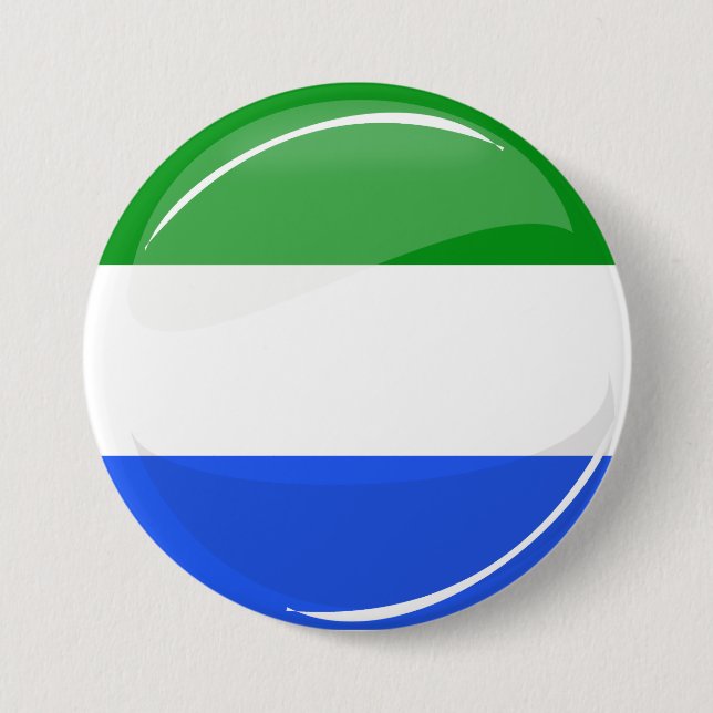 Glossy Round Sierra Leone Flag 3 Inch Round Button (Front)
