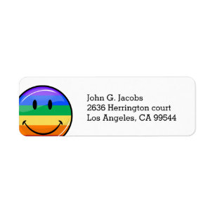 Glossy Round Smiling Gay Pride Flag