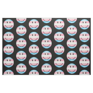 Glossy Round Smiling Transgender Flag Fabric