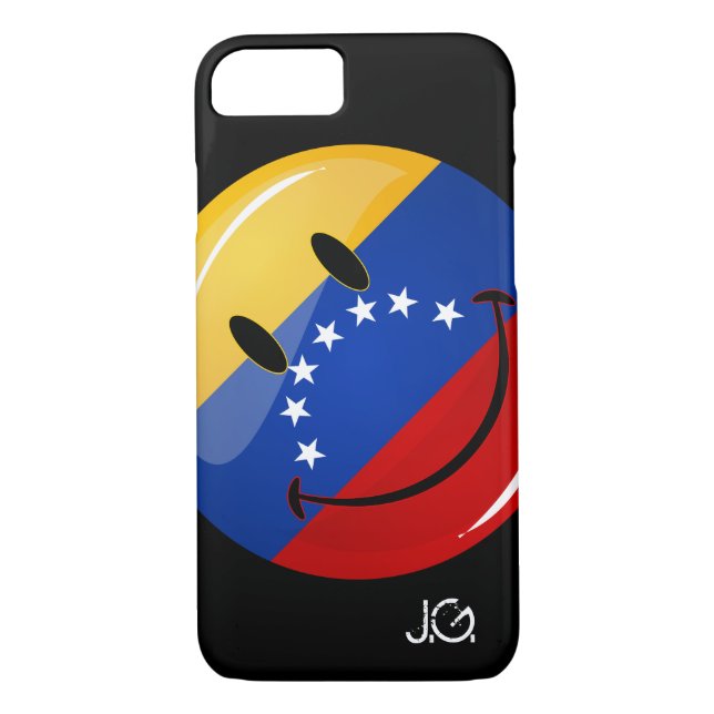 Glossy Round Smiling Venezuelan Flag Case-Mate iPhone Case (Back)