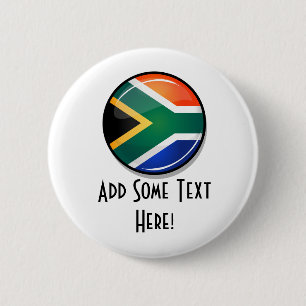 Glossy Round South African Flag 2 Inch Round Button